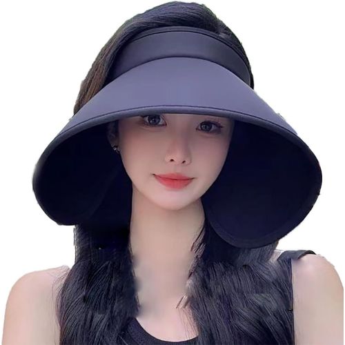 Kalanka-Chapeau De Soleil Femme,Visiere Casquette Anti Uv, Femmes Casquette Visière, Hommes Visières De Soleil, Anti-Soleil Beach Visiere Pour Voyage Plage Randonnée Camping