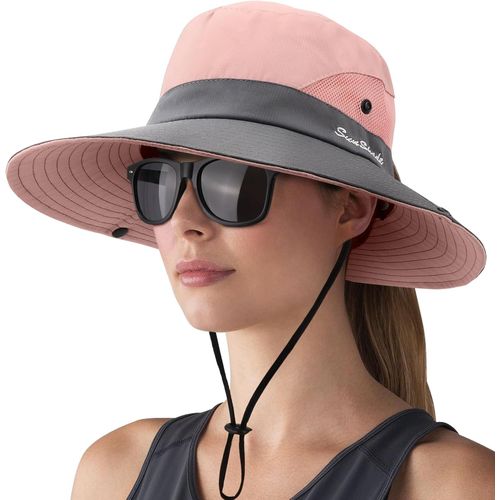 Kalanka-Femme Soleil Chapeau L'extérieur Uv Protection Pliable Large Bord Pêche À Cheval Queue Upf 50+