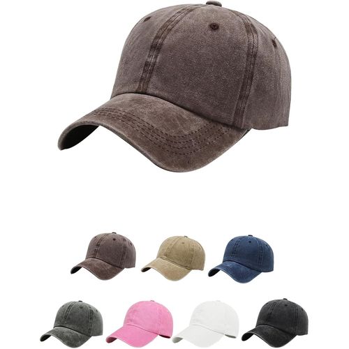 Kalanka-Casquette De Baseball, Style Rétro Ancien Anti-Soleil Baseball Cap, Homme Femme Été Unisexe Réglable Casquettes Sport Extérieur Sunhat Chapeau(Brun)