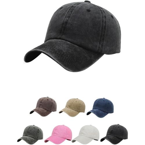 Kalanka-Casquette De Baseball, Style Rétro Ancien Anti-Soleil Baseball Cap, Homme Femme Été Unisexe Réglable Casquettes Sport Extérieur Sunhat Chapeau(Noir)