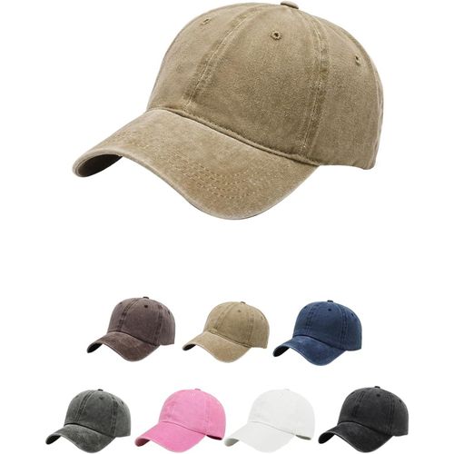 Kalanka-Casquette De Baseball, Style Rétro Ancien Anti-Soleil Baseball Cap, Homme Femme Été Unisexe Réglable Casquettes Sport Extérieur Sunhat Chapeau(Kaki)
