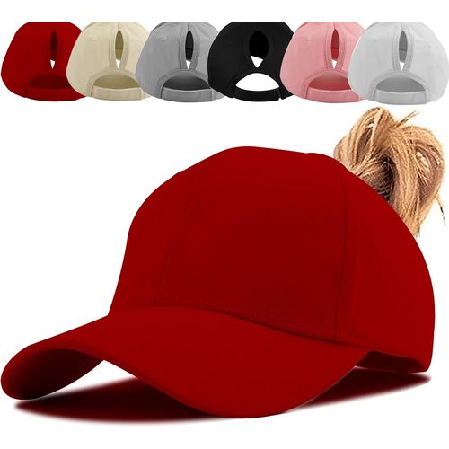 Kalanka-Queue De Cheval Casquette De Baseball, Coton Respirante Ajustable Légère Anti-Soleil, Unisexe Couleur Vintage Messy Casquette Cross Hat