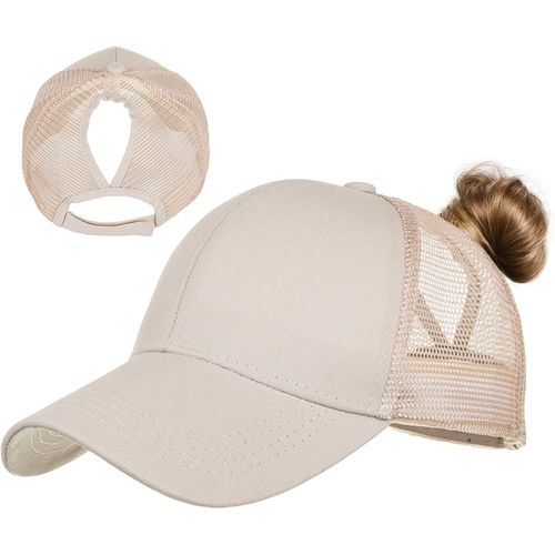 Kalanka-Casquette De Baseball Femme, Casquettes De Baseball Ajustée Mesh Fille Queue De Cheval Casquette Chapeaux