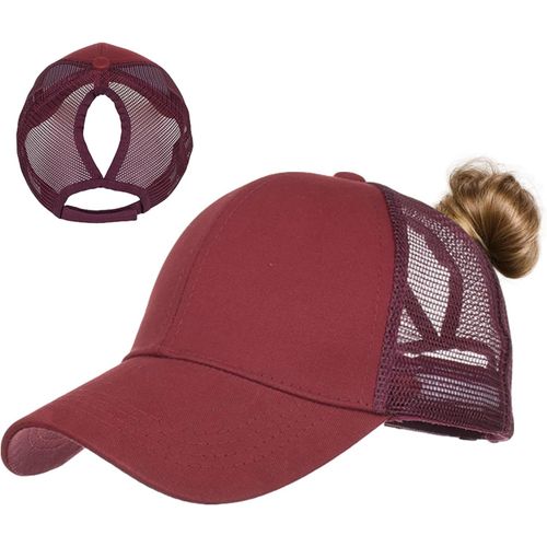 Kalanka-Casquette De Baseball Femme, Casquettes De Baseball Ajustée Mesh Fille Queue De Cheval Casquette Chapeaux