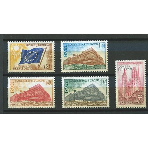 Conseil De L'europe, Lot De 5 Timbres De Service Neuf** N° 16, 27, 53, 54, 55