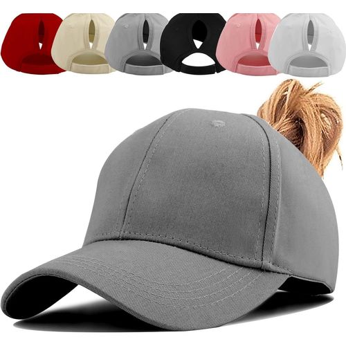 Kalanka-Queue De Cheval Casquette De Baseball, Coton Respirante Ajustable Légère Anti-Soleil, Unisexe Couleur Vintage Messy Casquette Cross Hat