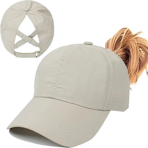 Kalanka-Casquette De Baseball Femme, Queue De Cheval Été Réglable Chapeau Séchage Rapide Respirante Anti-Soleil Uv Pour Running Golf Cyclisme Randonnée