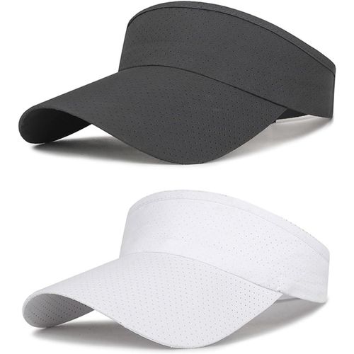 Kalanka-2 Pièces Visières De Pare Soleil Femme Homme, Visor Protection Été Anti-Soleil Maille Chapeau Visières Séchage Rapide Sport Cap Pour Golf Tennis