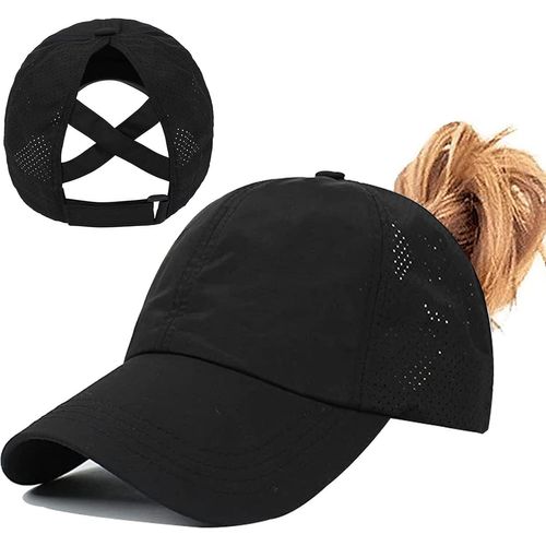 Kalanka-Casquette De Baseball Femme, Queue De Cheval Été Réglable Chapeau Séchage Rapide Respirante Anti-Soleil Uv Pour Running Golf Cyclisme Randonnée