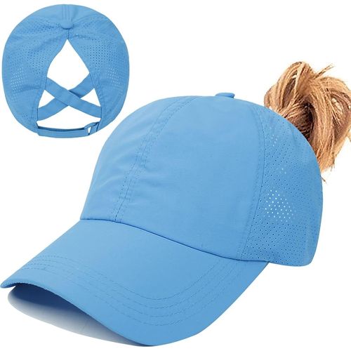 Kalanka-Casquette De Baseball Femme, Queue De Cheval Été Réglable Chapeau Séchage Rapide Respirante Anti-Soleil Uv Pour Running Golf Cyclisme Randonnée