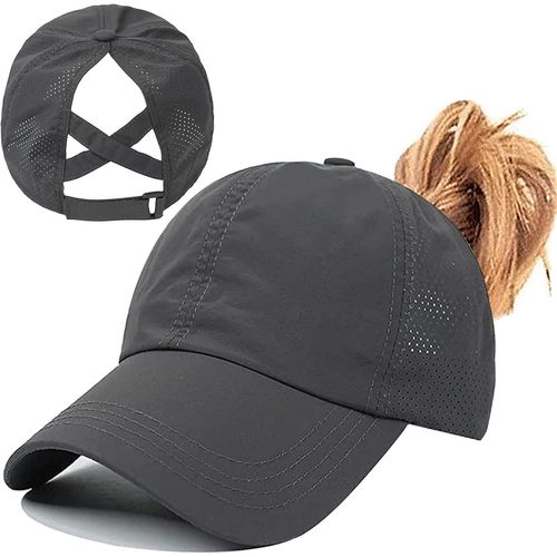 Kalanka-Casquette De Baseball Femme, Queue De Cheval Été Réglable Chapeau Séchage Rapide Respirante Anti-Soleil Uv Pour Running Golf Cyclisme Randonnée
