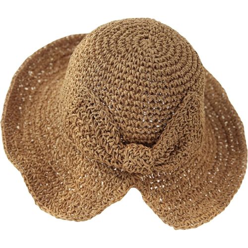 Kalanka-Chapeau De Paille Pour Femme Chapeau De Soleil De Plage Pliable À Large Bord Chapeau D'été Pour Femme Chapeau De Paille Pour Femme Chapeau