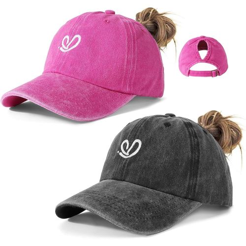 Kalanka-Casquette De Baseball À Queue De Cheval Pour Femme \U2013 Casquette En Coton Ajustable Avec Trou Pour Queue De Cheval Haute, Coupe Confortable, Idéale Pour Le Sport