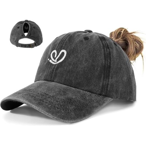 Kalanka-Casquette De Baseball À Queue De Cheval Pour Femme \U2013 Casquette En Coton Ajustable Avec Trou Pour Queue De Cheval Haute, Coupe Confortable, Idéale Pour Le Sport