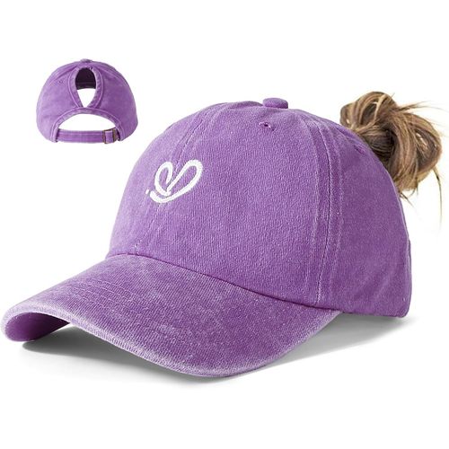 Kalanka-Casquette De Baseball À Queue De Cheval Pour Femme \U2013 Casquette En Coton Ajustable Avec Trou Pour Queue De Cheval Haute, Coupe Confortable, Idéale Pour Le Sport