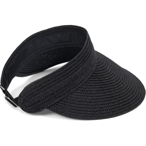 Kalanka-Casquette En Papier Straw Unie Avec Visière Solaire, Bande Élastique Et Fermeture À Crochet, Chapeau Léger Pour Femmes, Protection Solaire Élégante Et Respirante