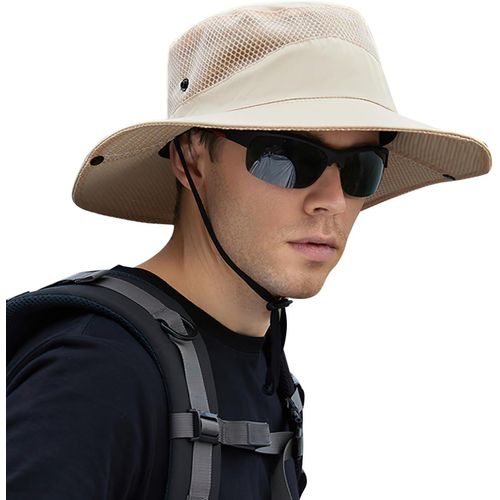 Kalanka-Chapeau Homme Anti Uv, Femme Large Bord Casquette Pliable Étanche, Bob Homme, Chapeau Randonnée Mesh Respirant