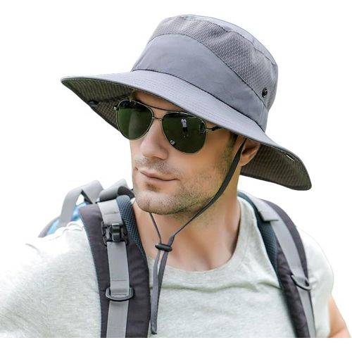 Kalanka-Chapeau Homme Anti Uv, Femme Large Bord Casquette Pliable Étanche, Bob Homme, Chapeau Randonnée Mesh Respirant