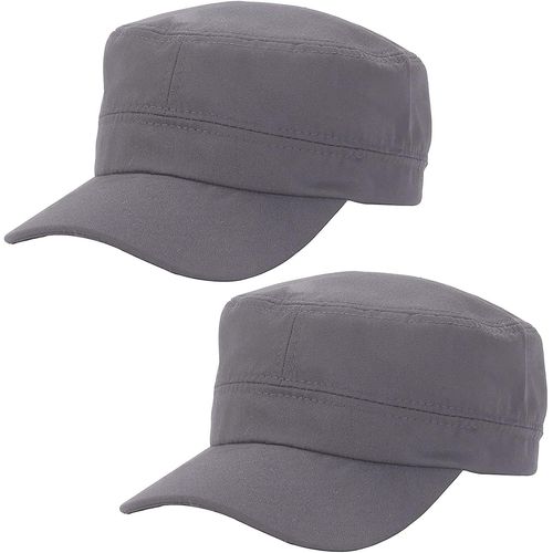 Kalanka-2 Pièces Casquette De Baseball Homme Femme Plat Classic Vintage Armée Militaire Cadet Style Coton Cap Hat Réglable