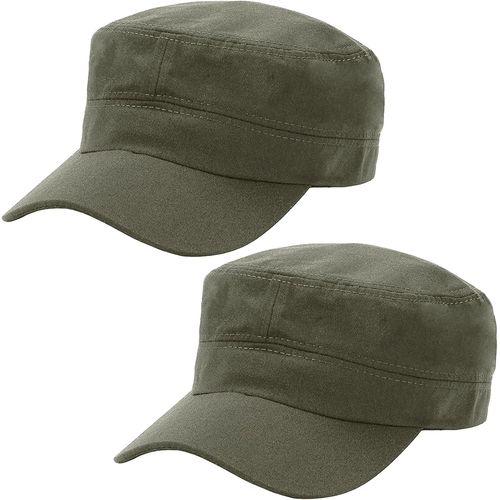 Kalanka-2 Pièces Casquette De Baseball Homme Femme Plat Classic Vintage Armée Militaire Cadet Style Coton Cap Hat Réglable