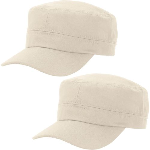 Kalanka-2 Pièces Casquette De Baseball Homme Femme Plat Classic Vintage Armée Militaire Cadet Style Coton Cap Hat Réglable