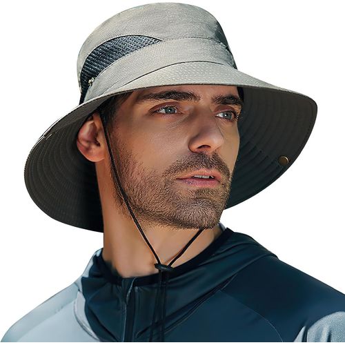 Kalanka-Chapeau Homme Anti Uv, Femme Large Bord Casquette Pliable Étanche, Bob Homme, Chapeau Randonnée Mesh Respirant