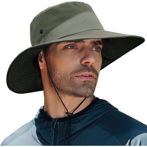 Kalanka-Chapeau Homme Anti Uv, Femme Large Bord Casquette Pliable Étanche, Bob Homme, Chapeau Randonnée Mesh Respirant