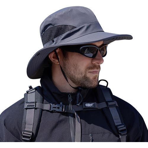 Kalanka-Chapeau Homme Anti Uv, Femme Large Bord Casquette Pliable Étanche, Bob Homme, Chapeau Randonnée Mesh Respirant