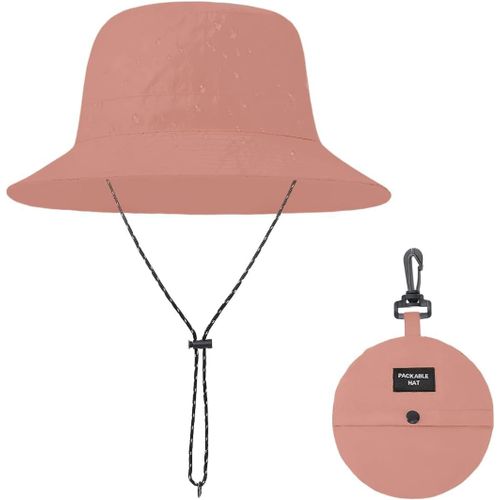 Kalanka-Chapeau De Pêche Pliable, Chapeau De Soleil Imperméable, Chapeau D'été Pliable Anti-Uv Pour Hommes Et Femmes, Randonnée, Rouge Brique