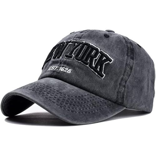 Kalanka-Casquette De Baseball,Unisexe Vintage Jeans Chapeau Casquette Réglable Hip-Hop Mode Snapback Sport Cap Broderie Lettres Trucker Motorcycle Cap