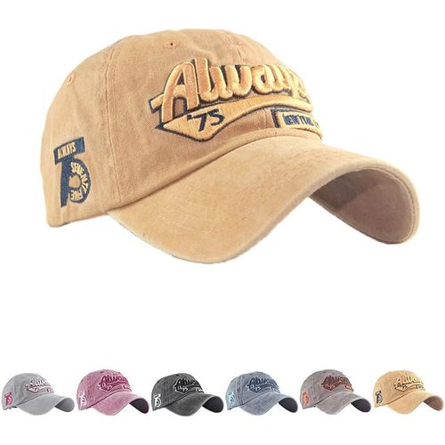Kalanka-Casquette De Baseball,Unisexe Vintage Jeans Chapeau Casquette Réglable Hip-Hop Mode Snapback Sport Cap Broderie Lettres Trucker Motorcycle Cap