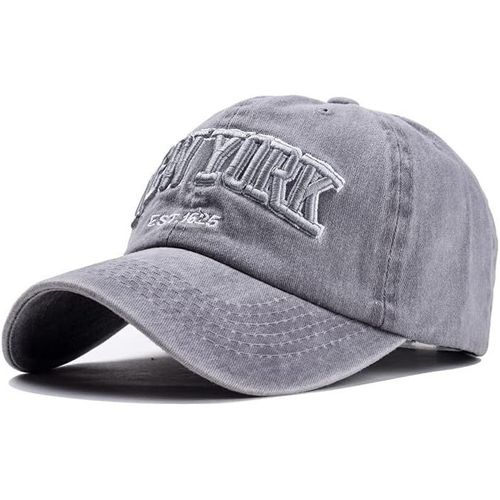Kalanka-Casquette De Baseball,Unisexe Vintage Jeans Chapeau Casquette Réglable Hip-Hop Mode Snapback Sport Cap Broderie Lettres Trucker Motorcycle Cap