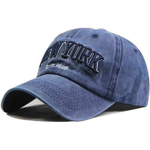 Kalanka-Casquette De Baseball,Unisexe Vintage Jeans Chapeau Casquette Réglable Hip-Hop Mode Snapback Sport Cap Broderie Lettres Trucker Motorcycle Cap