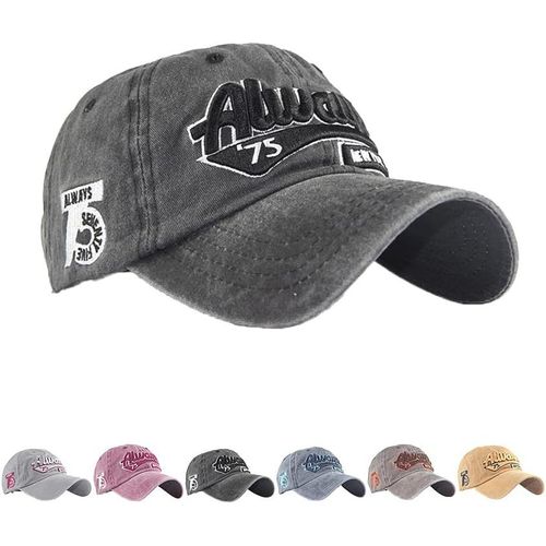 Kalanka-Casquette De Baseball,Unisexe Vintage Jeans Chapeau Casquette Réglable Hip-Hop Mode Snapback Sport Cap Broderie Lettres Trucker Motorcycle Cap
