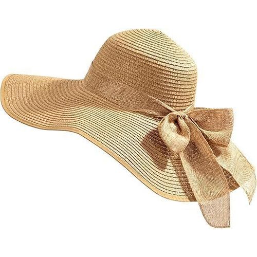 Kalanka-Chapeau De Paille Femme Large Bord Casquettes D'été De Plage Pliable Uv Protection Capelines De Soleil Pour Loisirs Voyage