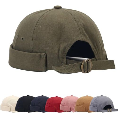 Kalanka-Casquette Sans Visière Homme Femme Bonnet De Docker Coton Rétro Docker Hat Coton Docker Cap Bonnet De Docker Sans Visière Brimless Hat Docker Bonnet Homme Bob Femme