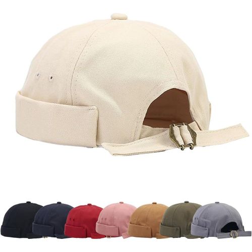 Kalanka-Casquette Sans Visière Homme Femme Bonnet De Docker Coton Rétro Docker Hat Coton Docker Cap Bonnet De Docker Sans Visière Brimless Hat Docker Bonnet Homme Bob Femme