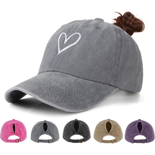 Kalanka-Casquette De Baseball Pour Queue De Cheval Pour Femme - Réglable - Vintage - Protection Solaire - Avec Trou Pour Tresses - Pour L'été Et Le Sport