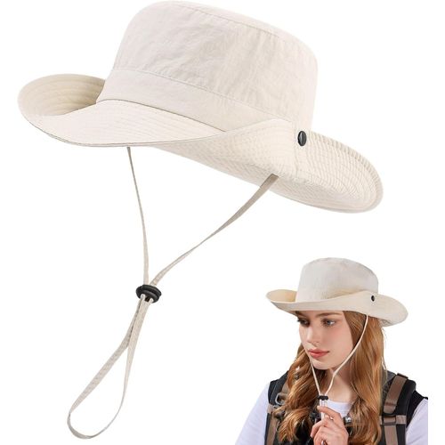 Kalanka-Chapeau Anti Uv Femme Large Bord Casquette Pliable Sangle De Menton Réglable Étanche Pour La Randonnée Le Jardinage Le Safari Et La Brouss Pêche Chasse Camping