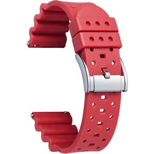 Eryi-Bracelet De Montre En Silicone Sportif Bracelet Montre En Caoutchouc À Dégagement Rapide Pour Homme/Femme (Rouge,22mm)