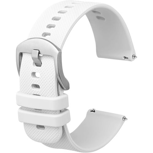 Eryi-Bracelets De Montres En Silicone Pour Femme Homme, 21mm Bracelets De Montre En Caoutchouc À Déclenchement Rapide,Blanc