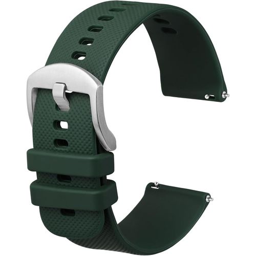 Eryi-Bracelets De Montres En Silicone Pour Femme Homme, 24mm Bracelets De Montre En Caoutchouc À Déclenchement Rapide,Vert