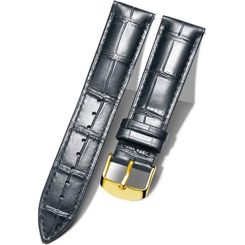 Eryi-Bracelet De Montre En Cuir Crocodile Véritable Remplacement Montre Bracelet À Dégagement Rapide Etanche 10 Couleurs 13 Tailles Pour Hommes Femmes Boucle Au Choix Doré/Rose-Or/Argent(10-24mm)