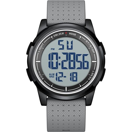 Eryi-Montre Digitale Étanche Ultra-Mince Pour Hommes Avec Affichage Grand Angle Bracelet En Caoutchouc Pour Hommes Femmes