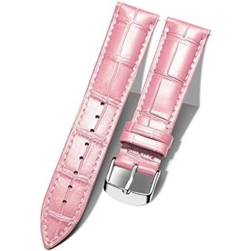 Eryi-Bracelet De Montre En Cuir Crocodile Véritable Remplacement Montre Bracelet À Dégagement Rapide Etanche 10 Couleurs 13 Tailles Pour Hommes Femmes Boucle Au Choix Doré/Rose-Or/Argent(10-24mm)