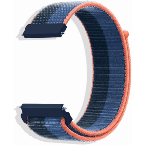 Eryi-Bracelet Pour 20mm 18mm 22mm Nylon Remplacement En Réglable Bracelets, Banda De Montre De Rechange En Libération Rapide Pour Femme/Homme - Bleu Foncé + Bleu Clair