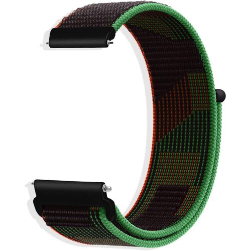 Eryi-Bracelet Pour 20mm 18mm 22mm Nylon Remplacement En Réglable Bracelets, Banda De Montre De Rechange En Libération Rapide Pour Femme/Homme - Orange/Vert