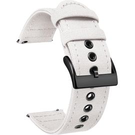 Eryi-Bracelets De Montre En Toile À Dégagement Rapide Bracelet Pour Montre En Tissu 18mm 20mm 22mm 24mm Remplacement Bracelets Montres Canvas Pour Homme Et Femme Avec Boucle Argent/Noir