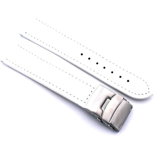 Eryi-Bracelet De Montre En Cuir Véritable Avec Boucle Déployante En Acier Inoxydable