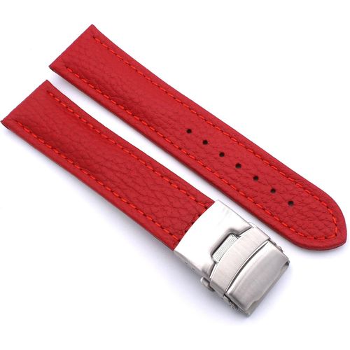 Eryi-Bracelet De Montre En Cuir Véritable Avec Boucle Déployante En Acier Inoxydable